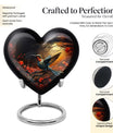 Heart design humming bird urn