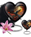 Heart design humming bird urn