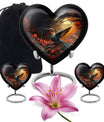 Heart design humming bird urn