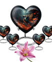 10-inch heart-shaped hummingbird urn