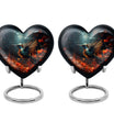 10-inch heart-shaped hummingbird urn