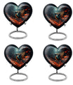 10-inch heart-shaped hummingbird urn