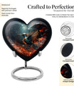 10-inch heart-shaped hummingbird urn