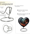 10-inch heart-shaped hummingbird urn