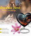 10-inch heart-shaped hummingbird urn