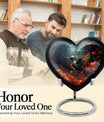 10-inch heart-shaped hummingbird urn