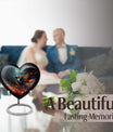 10-inch heart-shaped hummingbird urn