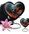 10-inch heart-shaped hummingbird urn