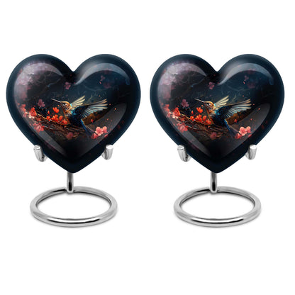 10-inch humming bird urn, heart-designed cremation