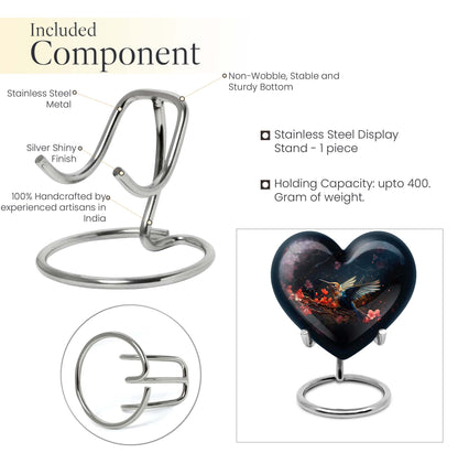10-inch humming bird urn, heart-designed cremation