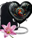 Heart design Cardinal Bird Urn for human ashes