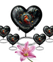 Heart design Cardinal Bird Urn for human ashes