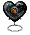 Heart design Cardinal Bird Urn for human ashes