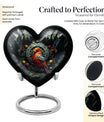 Heart design Cardinal Bird Urn for human ashes