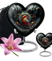Heart design Cardinal Bird Urn for human ashes