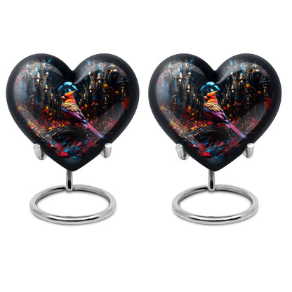 10-inch Cardinal Bird Heart Urn,  