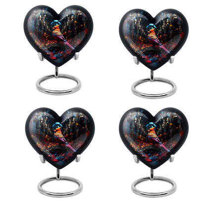 10-inch Cardinal Bird Heart Urn,  