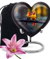 Heart-shaped 10 inch Cardinal Bird Urn for adult