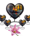 Heart-shaped 10 inch Cardinal Bird Urn for adult