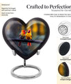 Heart-shaped 10 inch Cardinal Bird Urn for adult
