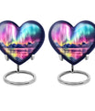 AURORA Borealis Heart Urn for burial
