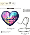 AURORA Borealis Heart Urn for burial