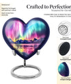 AURORA Borealis Heart Urn for burial
