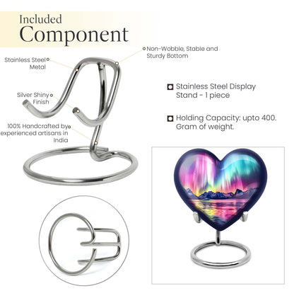 AURORA Borealis Heart Urn for burial