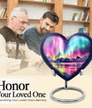 AURORA Borealis Heart Urn for burial