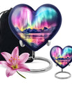 AURORA Borealis Heart Urn for burial