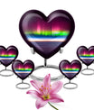 Abstract heart AURORA urn, burial ash urn