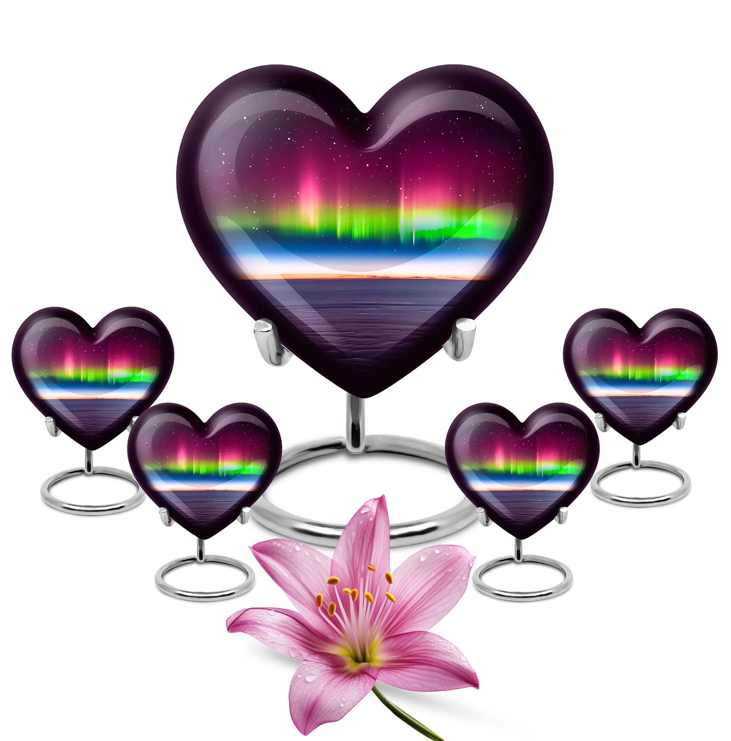 Abstract heart AURORA urn, burial ash urn