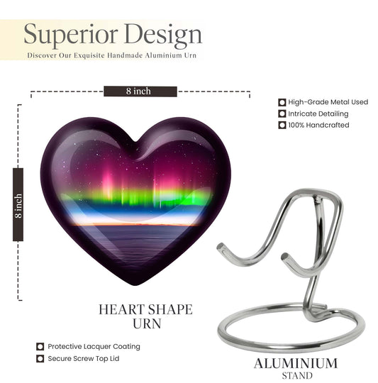 Abstract heart AURORA urn, burial ash urn