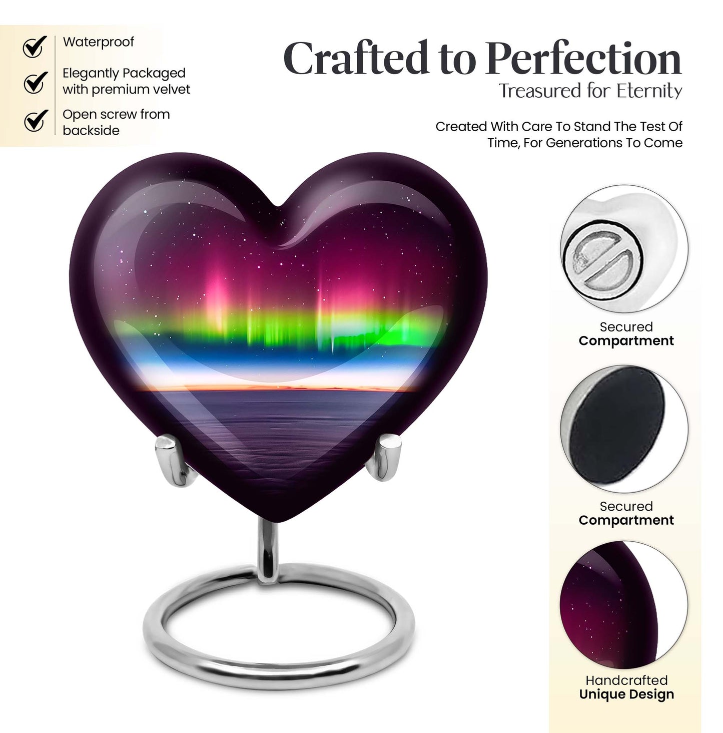 Abstract heart AURORA urn, burial ash urn