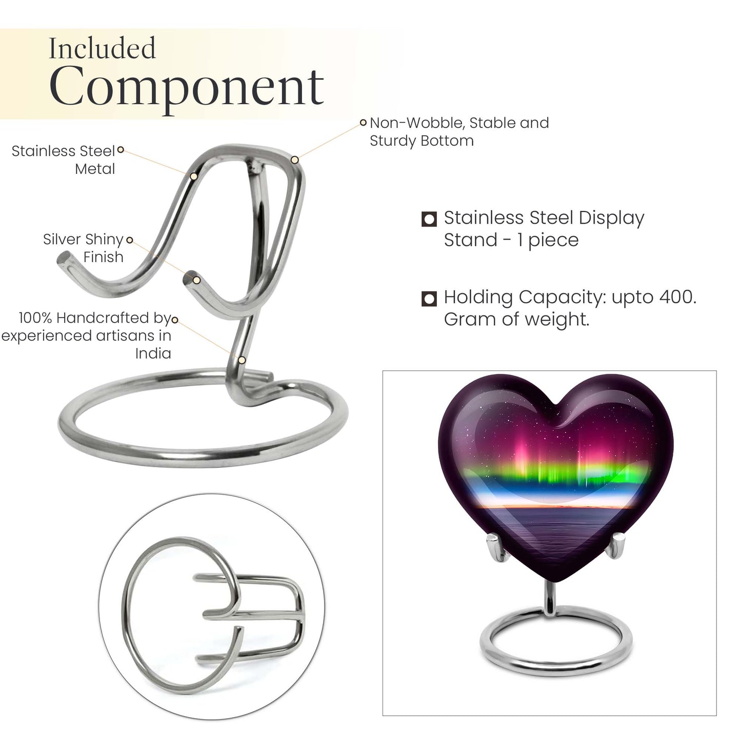 Abstract heart AURORA urn, burial ash urn