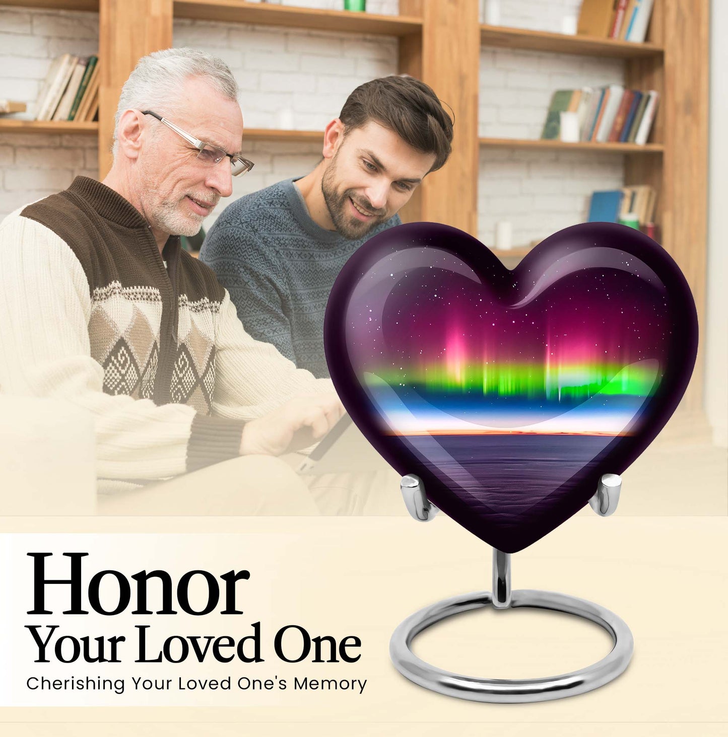 Abstract heart AURORA urn, burial ash urn