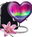 Aurora Borealis Cremation Urn For Ashes - Red Funeral Keepsake Urns