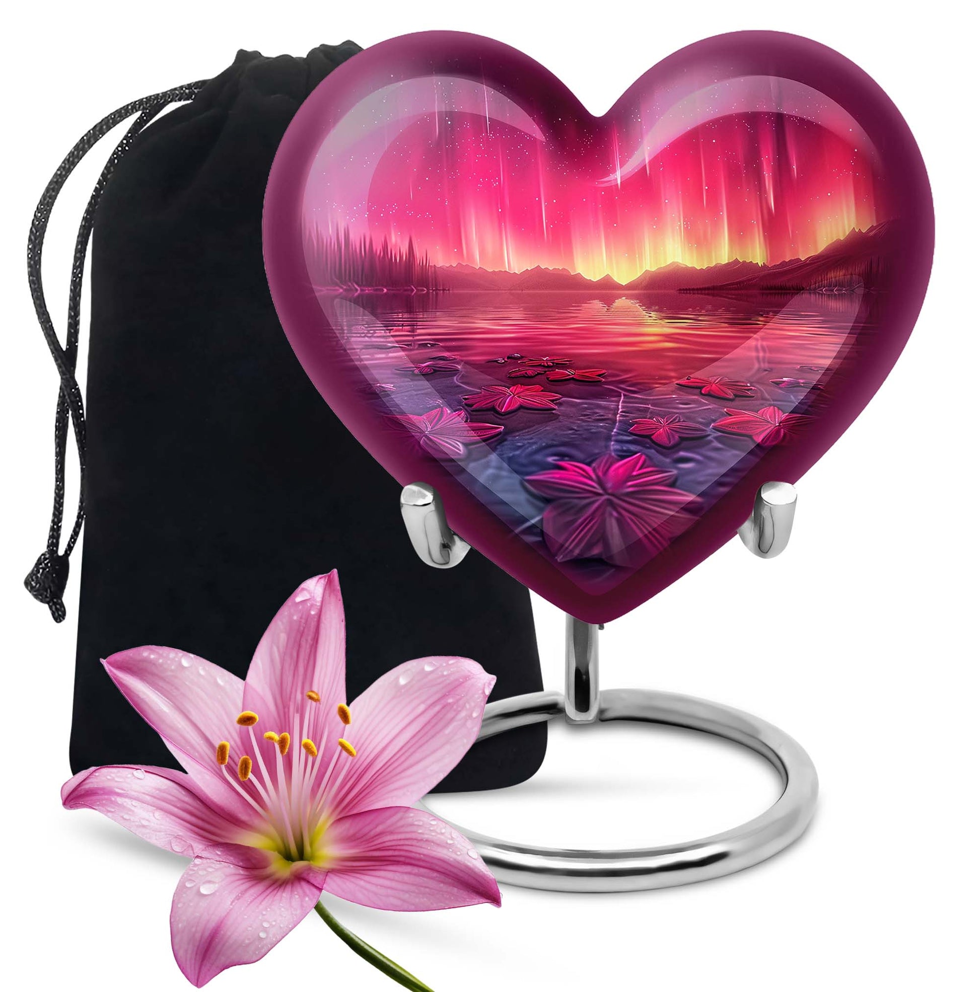 AURORA Borealis Heart Urn for mom,