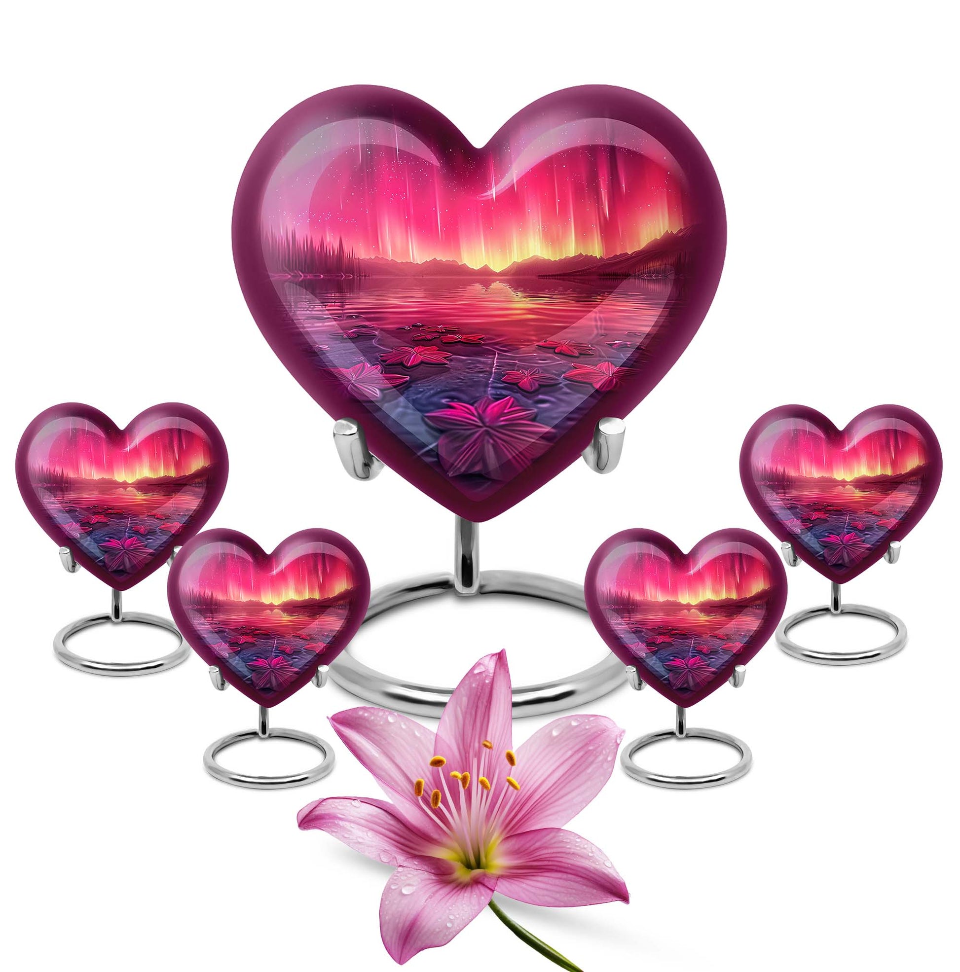 AURORA Borealis Heart Urn for mom,