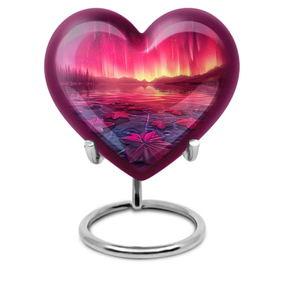 AURORA Borealis Heart Urn for mom,
