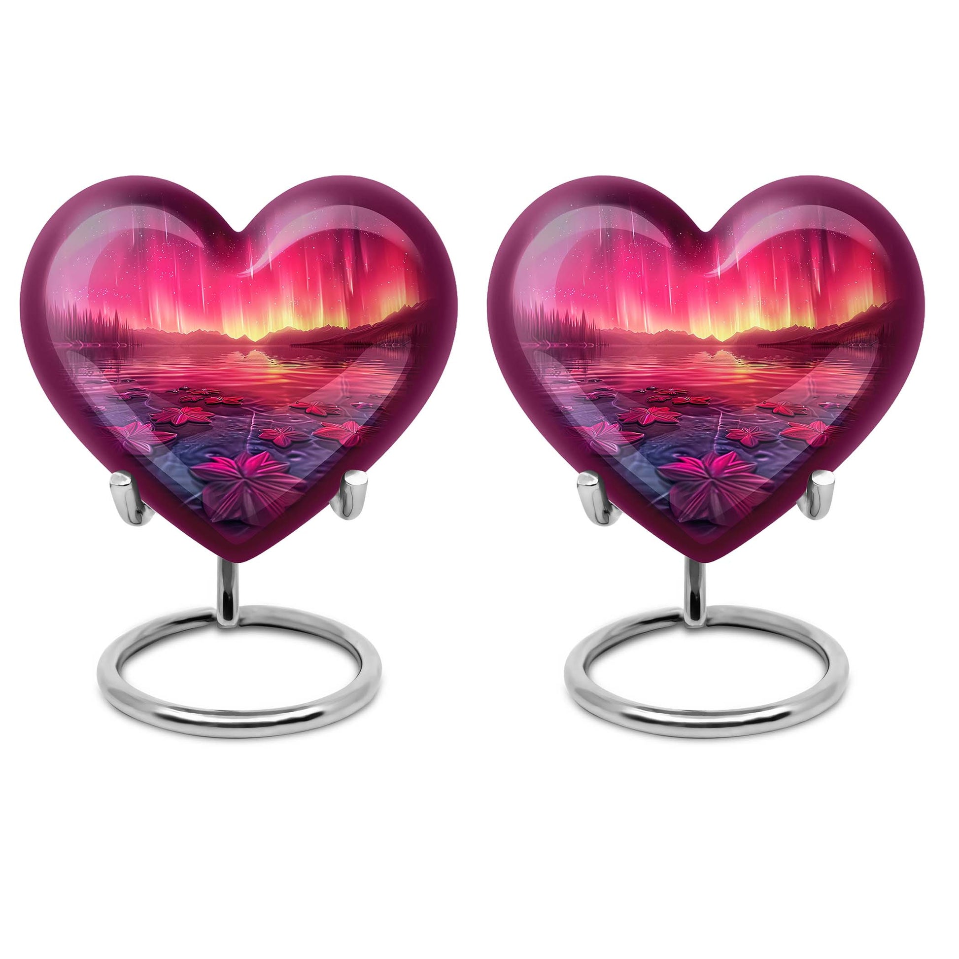 AURORA Borealis Heart Urn for mom,