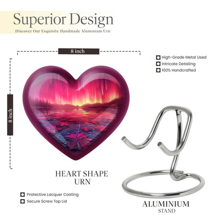 AURORA Borealis Heart Urn for mom,