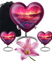AURORA Borealis Heart Urn for mom,