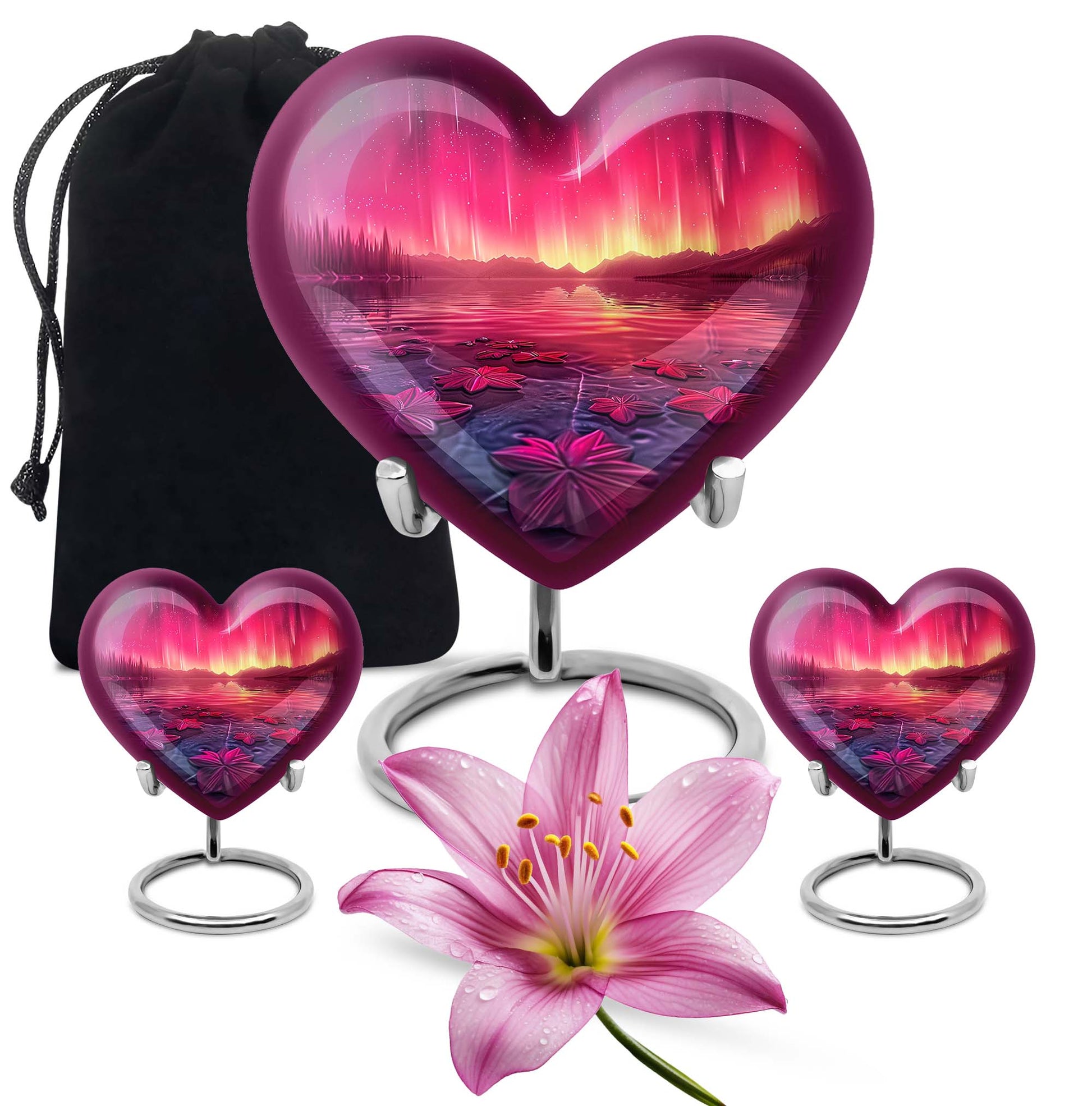 AURORA Borealis Heart Urn for mom,