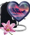 10-inch AURORA Heart-shaped burial urn for adults ashes 