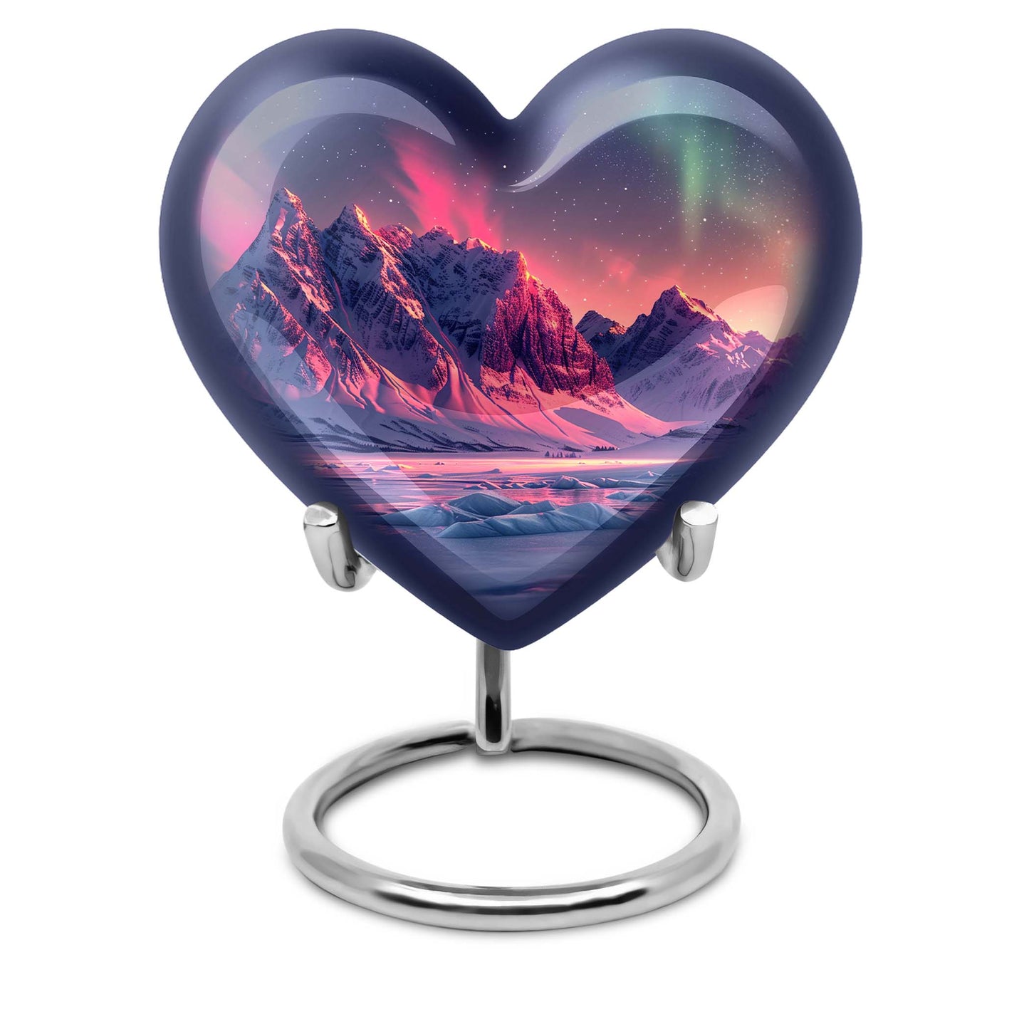 10-inch AURORA Heart-shaped burial urn for adults ashes 