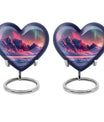 10-inch AURORA Heart-shaped burial urn for adults ashes 