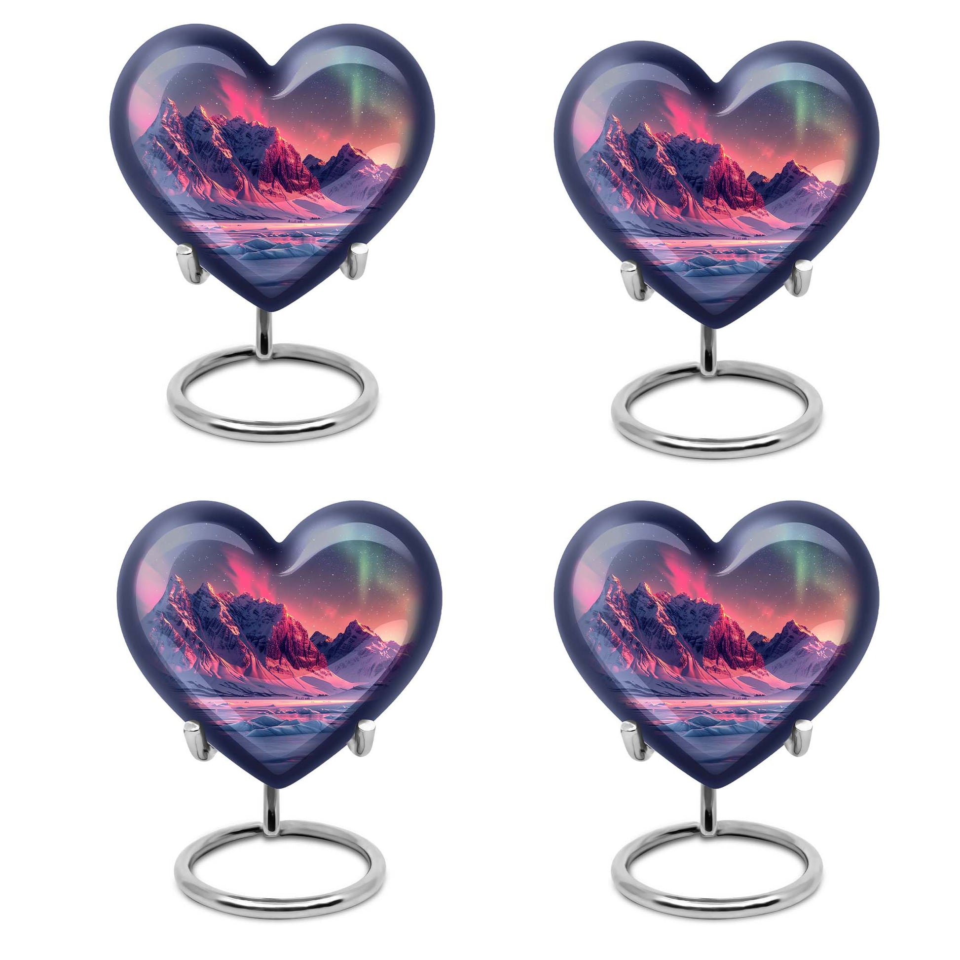 10-inch AURORA Heart-shaped burial urn for adults ashes 