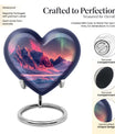 10-inch AURORA Heart-shaped burial urn for adults ashes 