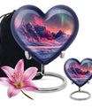10-inch AURORA Heart-shaped burial urn for adults ashes 